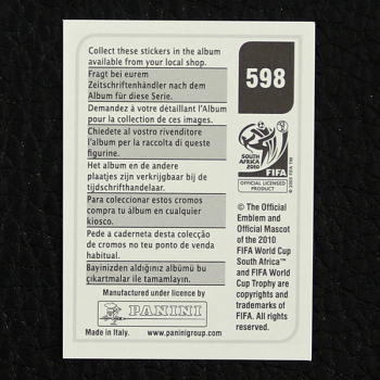Blaise Nkufo Panini Sticker No. 598 - South Africa 2010