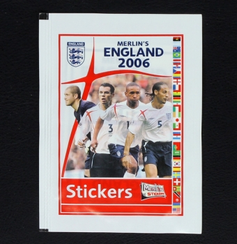 England 2006 Merlin Box mit 50 Sticker Tüten