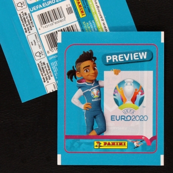 Euro 2020 Review Panini Sticker Tüte - blaue Version