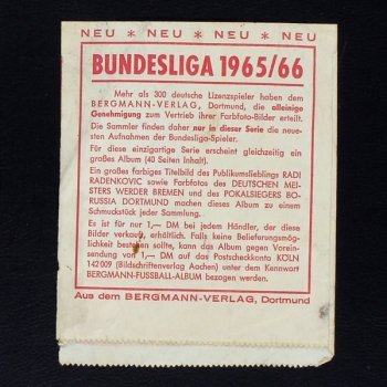 Bundesliga 1965 Bergmann Sticker Tüte - leer
