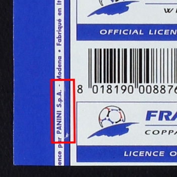 France 98 Panini Tüte Variante mit 2 Punkten / leer