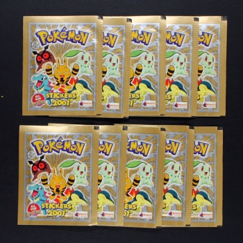 Pokemon gold Merlin 10 Sticker Tüten
