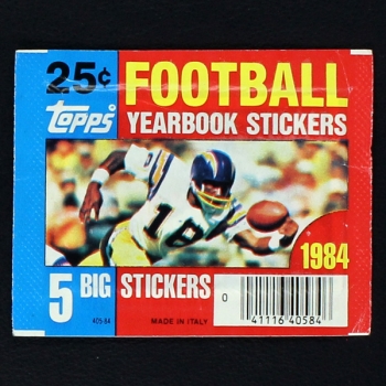 Football 1984 NFL Topps Sticker Tüte