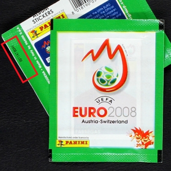 Euro 2008 Panini Sticker Tüte - EU grün + Nummer