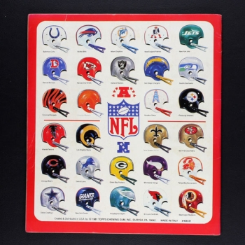 Football NFL 1981 Topps Sticker Album komplett