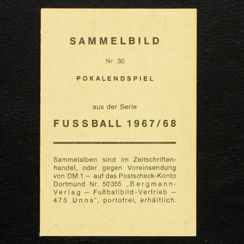 Franz Beckenbauer Bergmann Card  No. 30 - Fußball 1967