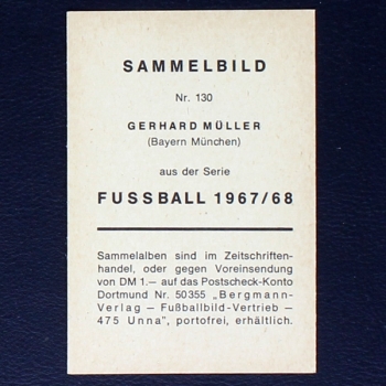 Gerd Müller Bergmann Card  No. 130 - Fußball 1967