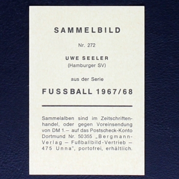Uwe Seeler Bergmann Card  No. 272 - Fußball 1967