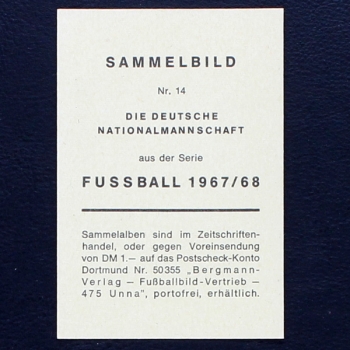 Deutsche Nationalmannschaft Bergmann Card  No. 14 - Fußball 1967