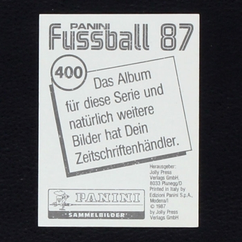 Karl-Heinz Förster Panini Sticker Nr. 400 - Fußball 87