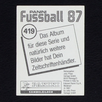 Emilio Butragueno Panini Sticker Nr. 419 - Fußball 87