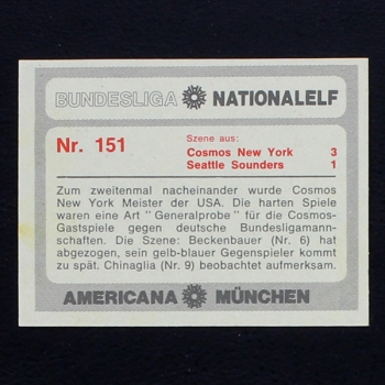 Franz Beckenbauer Americana Card No. 151 - Bundesliga Nationalelf 1978