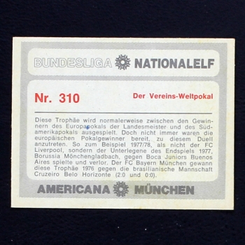 Vereins Weltpokal Americana Card No. 310 - Bundesliga Nationalelf