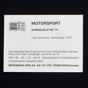 Jody Scheckter Bergmann Sticker No. 76 - Motorsport