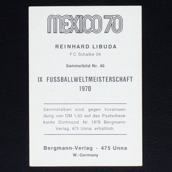 Reinhard Libuda Bergmann Card No. 40 - Mexico 70