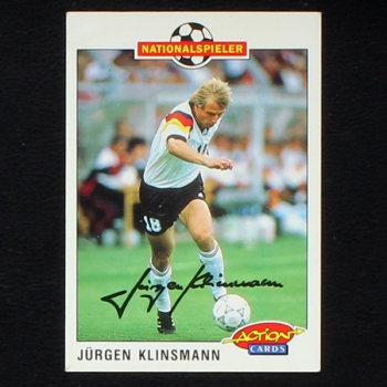 Jürgen Klinsmann Panini Trading Card No. 10 - Action Cards Fußball 92