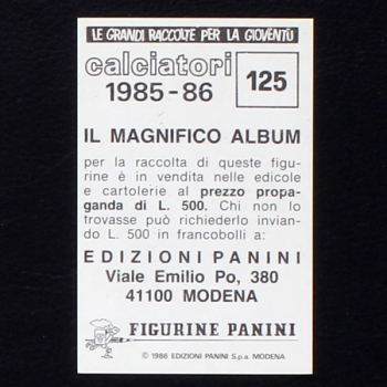 Michael Laudrup Panini Sticker No. 125 - Calciatori 1985
