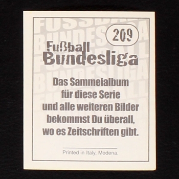 Jiri Nemec Panini Sticker No. 207 - Fußball 97