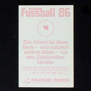 Stefan Kuntz Panini Sticker No. 16 - Fußball 86
