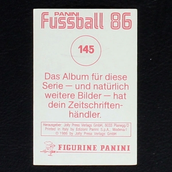 Andreas Brehme Panini Sticker No. 145 - Fußball 86