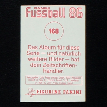 Pierre Littbarski Panini Sticker No. 168 - Fußball 86