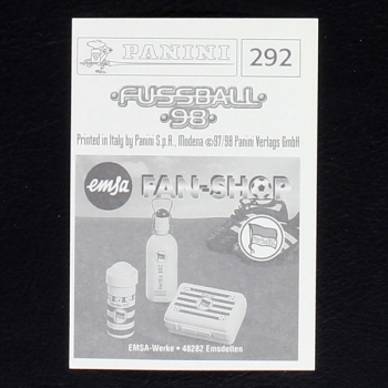 Stefan Effenberg Panini Sticker No. 292 - Fußball 98