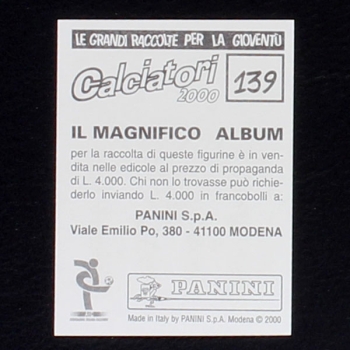 Zinedine Zidane Panini Sticker No. 139 - Calciatori 2000