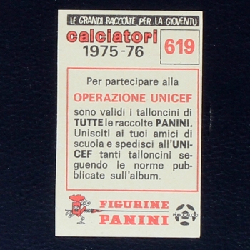Franz Beckenbauer Panini Sticker No. 619 - Calciatori 1975