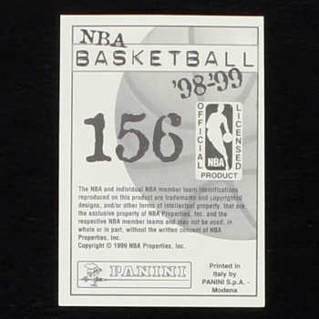 Vince Carter Panini Sticker No. 156 - NBA Basketball 98 Rookie
