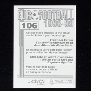 Roberto Carlos Panini Sticker No. 106 - Euro Football 1998-99