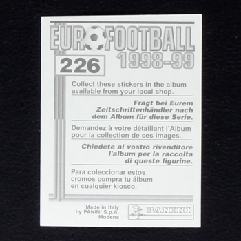 Cafu Panini Sticker No. 226 - Euro Football 1998-99