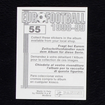 Alessandro Del Piero Panini Sticker No. 55 - Euro Football 1998-99