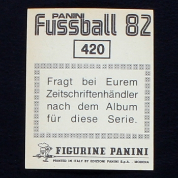Franz Beckenbauer Panini Sticker No. 420 - Fußball 82