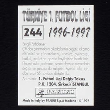 Zvonimir Boban Panini Sticker No. 244 - Türkiye 1. Futbol Ligi 1996
