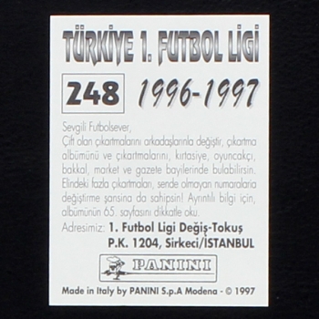 Alessandro del Piero Panini Sticker No. 248 - Türkiye 1. Futbol Ligi 1996