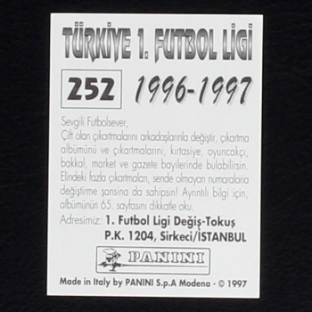 Jürgen Klinsmann Panini Sticker No. 252 - Türkiye 1. Futbol Ligi 1996