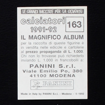 Lothar Matthäus Panini Sticker No. 163 - Calciatori 1991