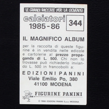 Platini Panini Sticker No. 344 - Calciatori 1985