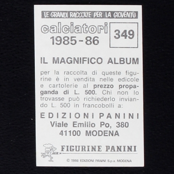 Bonjek Panini Sticker No. 349 - Calciatori 1985