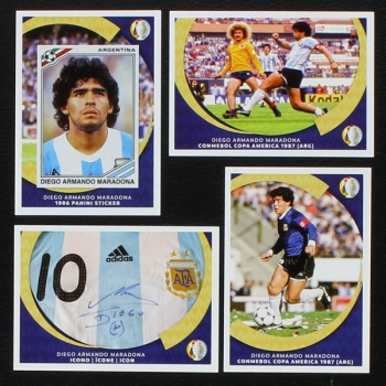 Diego Maradona Panini Sticker No. L1-L4 - Copa America 2021