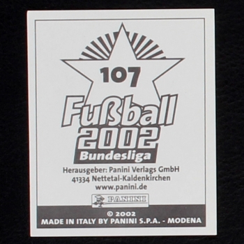 Jan Koller Panini Sticker No. 107 - Fußball 2002