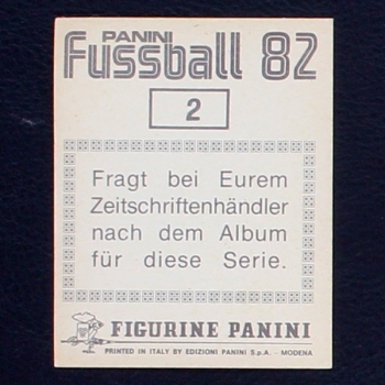 Meistertrophäe Panini Sticker No. 2 - Fußball 82