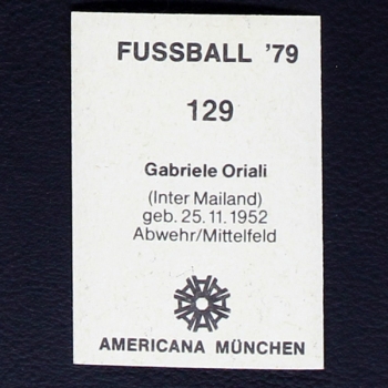 Gabriele Oriali Americana Sticker No. 129 - Fußball 79