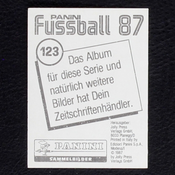 Olaf Thon Panini Sticker No. 123 - Fußball 87
