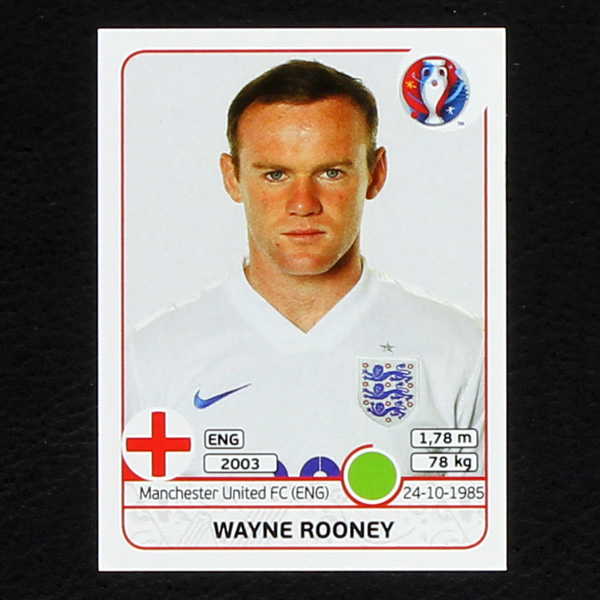 Wayne Rooney Panini Sticker No. 145 - Euro 2016- Sticker