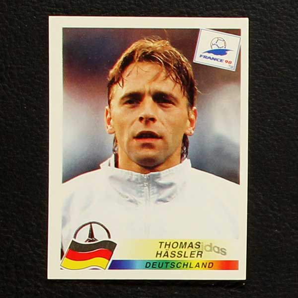 381 DEUTSCHLAND HASSLER WITH BLACK BACK MINT!! PANINI WC WM FRANCE 98 1998 N 