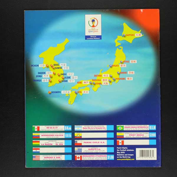 Panini WM 2002 Korea & Japan allle Sticker Komplett Leeralbum 