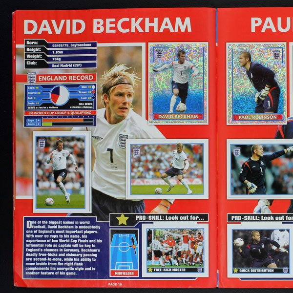 Choose 10 Merlins England 2006 soccer stars stickers pick from list of numbers 
