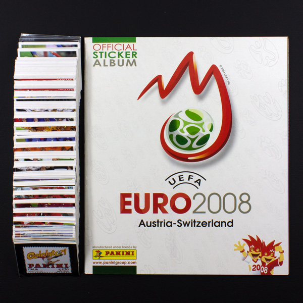 KOMPLETT SET alle 535 Sticker Stickertüte Panini EM Euro 2008 Leeralbum 