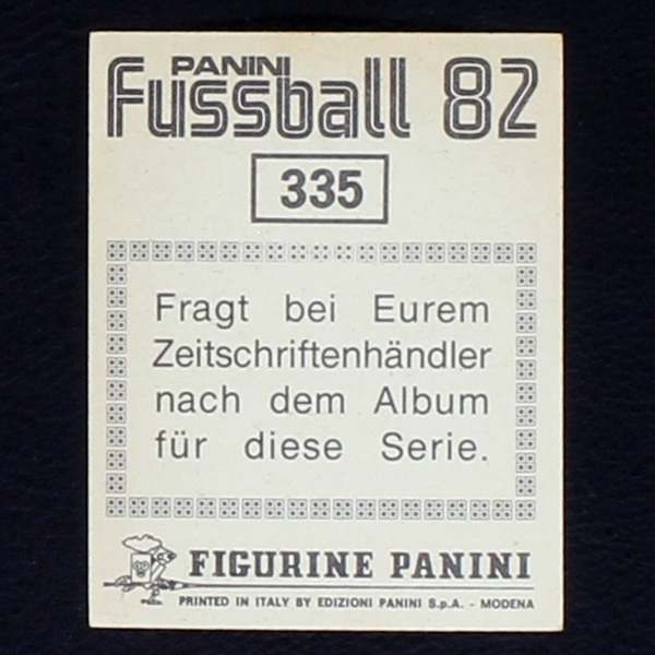 Karl-Heinz Förster Panini Sticker Nr. 335 - Fußball 82